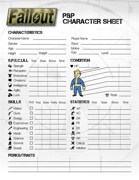 fallout 5e pdf|fallout 5e character sheet.